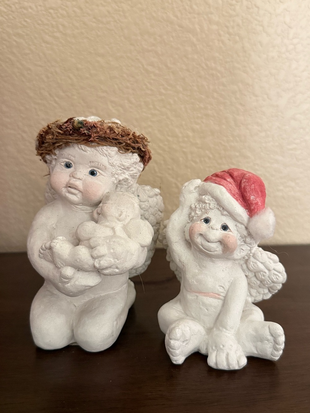Pair of Dreamsicle Santa’s helper and Angel and Child Like New signed